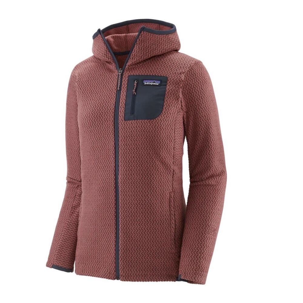 Patagonia Womens R1 Air Full Zip Hoody Rosehip Pink Jacquard Fleece Jacket Sz M - Picture 7 of 11